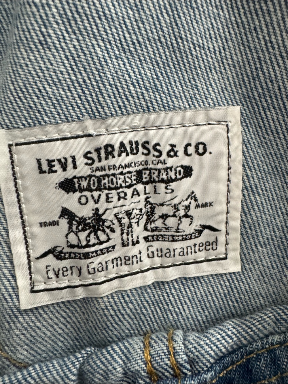 Levi’s Apron Wide Leg Denim Overalls Light Wash Size L - Picture 3 of 8